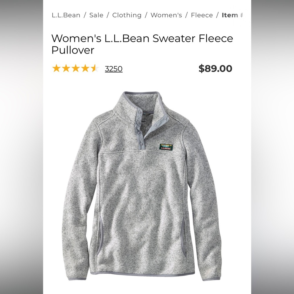 L.L. Bean sweater fleece pullover